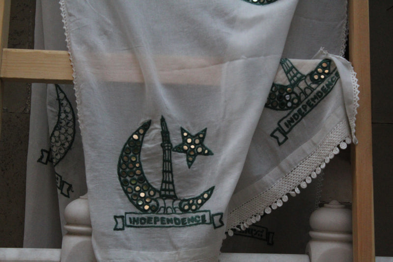 Azadi Mubarak Sheesha Dupatta